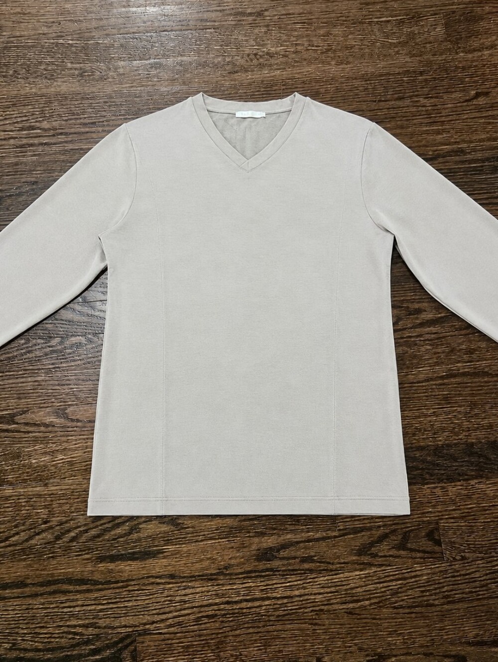 La Perla Men's 100% Cotton V-Neck Shirt- Light Beige